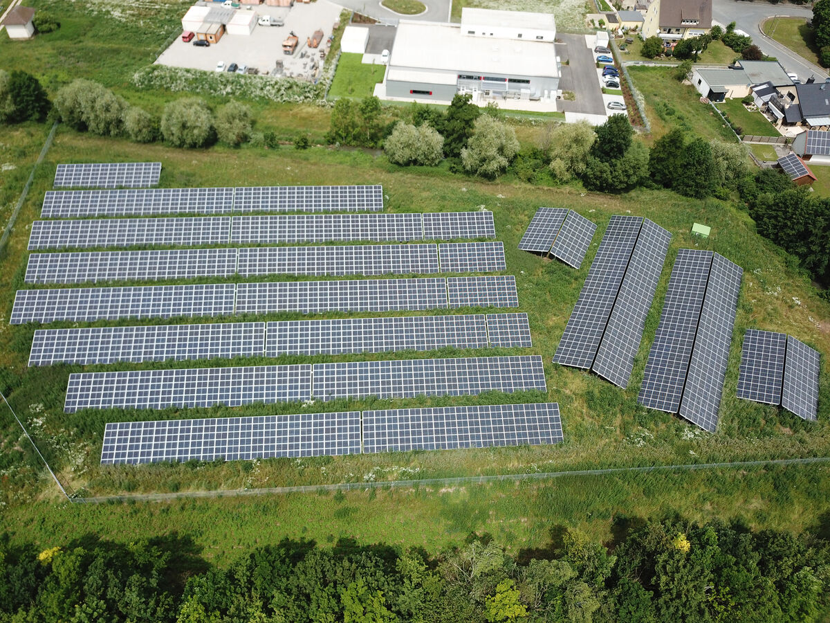 Solarpark Eggolsheim aus der Luftperspektive