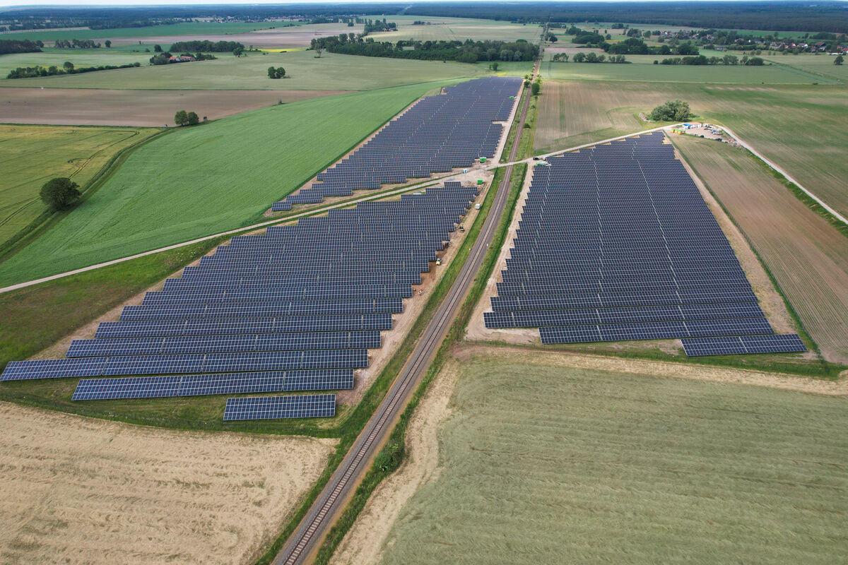 Solarpark Pasewalk aus der Luft